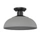 preview thumbnail 2 of 13, Levitt 13.625" Wide 1-Light Natural Black Outdoor Semi-flush Natural Gray Shade