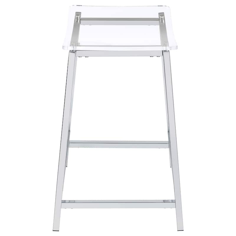Jovani Acrylic Backless Stool Chrome (Set of 2)