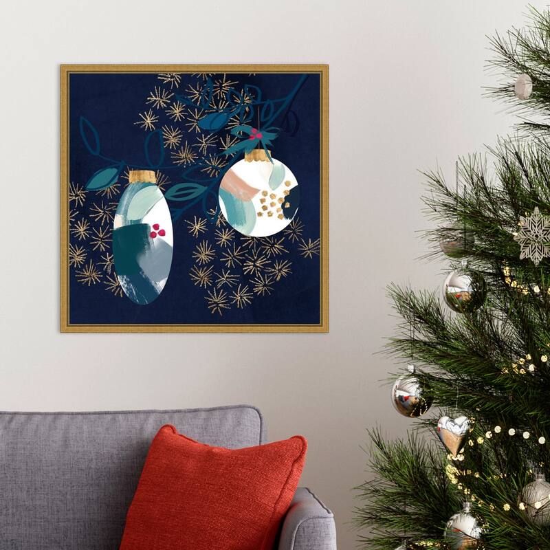 Crafty Blue Christmas I by Jennifer Paxton Parker Framed Canvas Wall Art Print