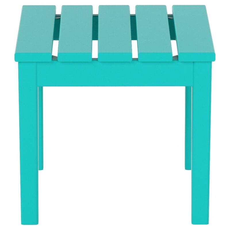 Shoreside HDPE Eco-Friendly All Weather Square Modern 18" Side Table