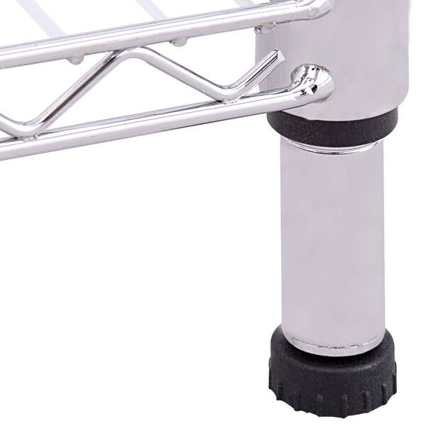 Shop Gymax Expandable Closet Organizer Free Standing Clothes Hanger Rack Shelves Heavy Duty Metal Color Overstock 22985092