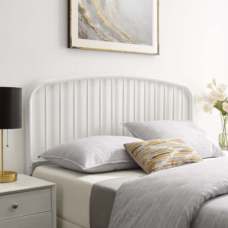 Nova Queen Metal Headboard - White