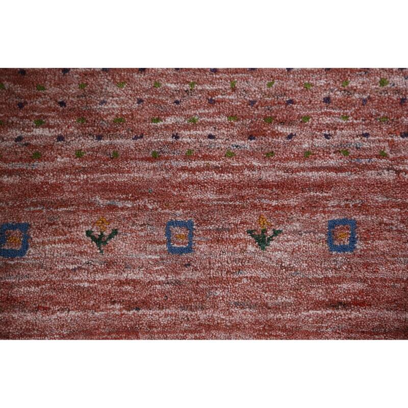 Hand Knotted Oriental 100% Wool Carpet Tribal Tribal Peach Gabbeh Area Rug - 11' 3'' X 9' 1''