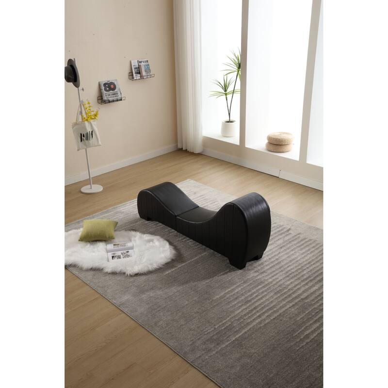 62.2" Chaise Longue Chair with Wood Frame