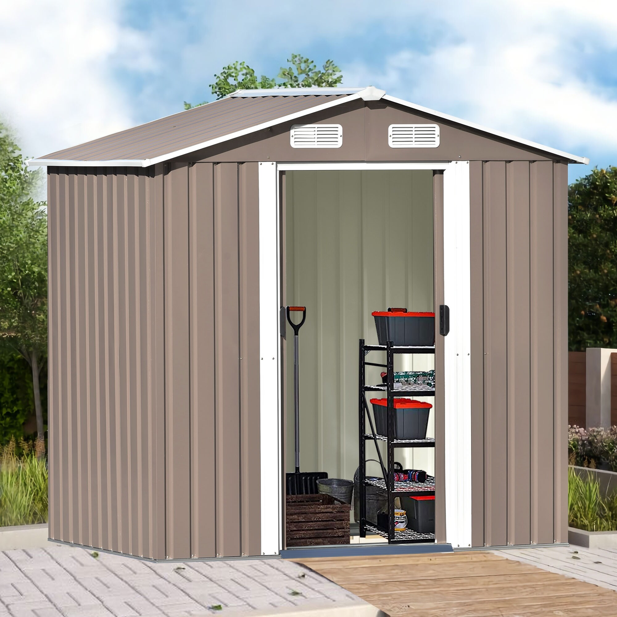 Metal outdoor hotsell bike storage