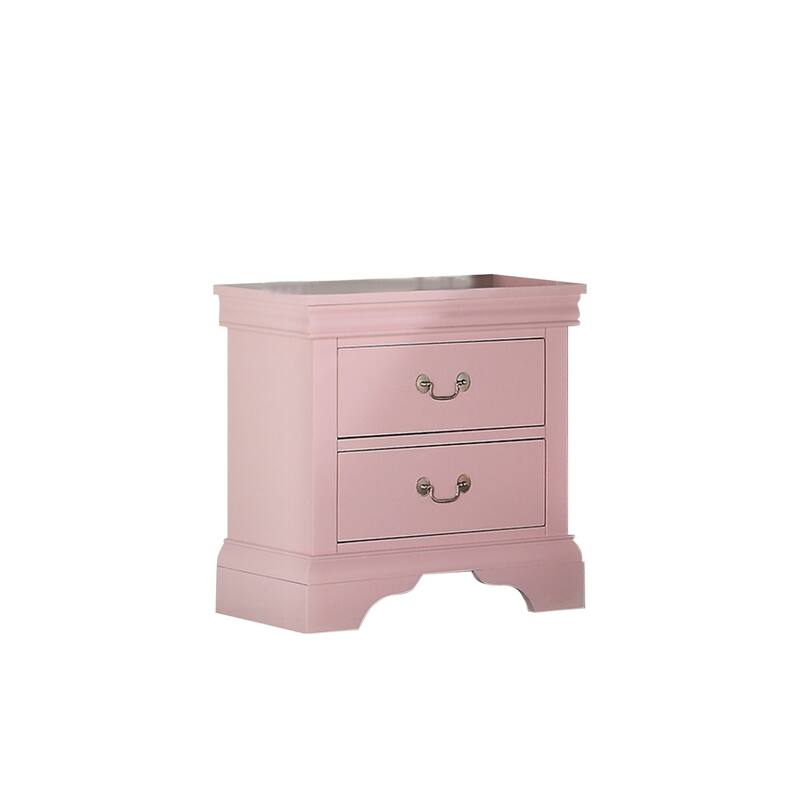 Wooden Nightstand with Two Drawers