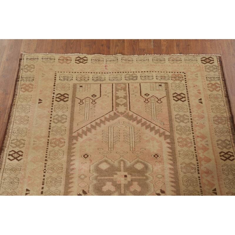 Ardebil Persian Antique Runner Rug Hand-Knotted Wool Carpet - 3'6" x 9'11"