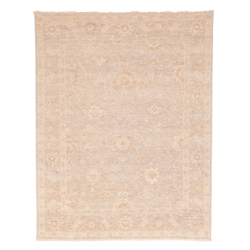 ECARPETGALLERY Hand-knotted Finest Oushak Grey Wool Rug - 7'8 x 9'8