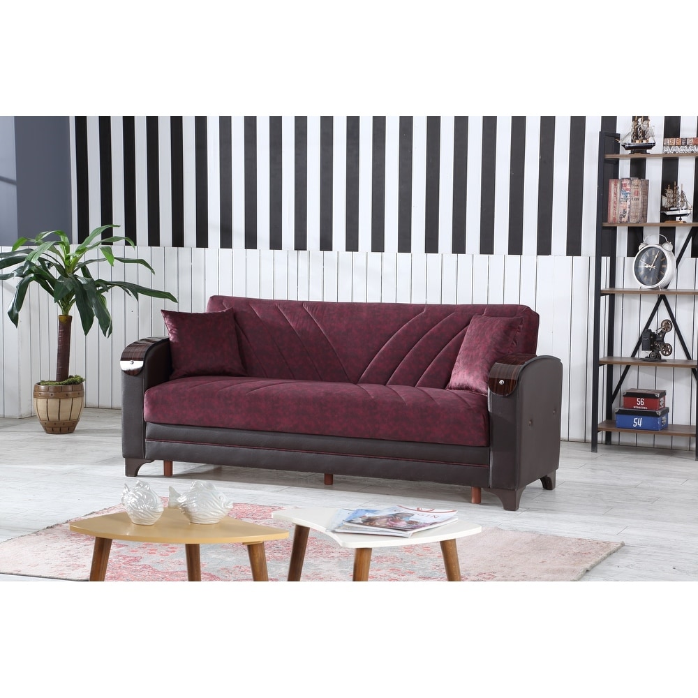 Burgundy sleeper shop sofa