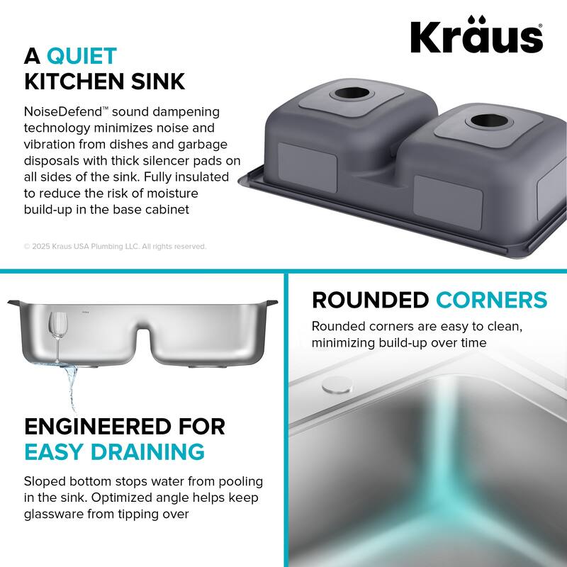 KRAUS Premier Drop In Top Mount 18 gauge Stainless Steel Kitchen Sink