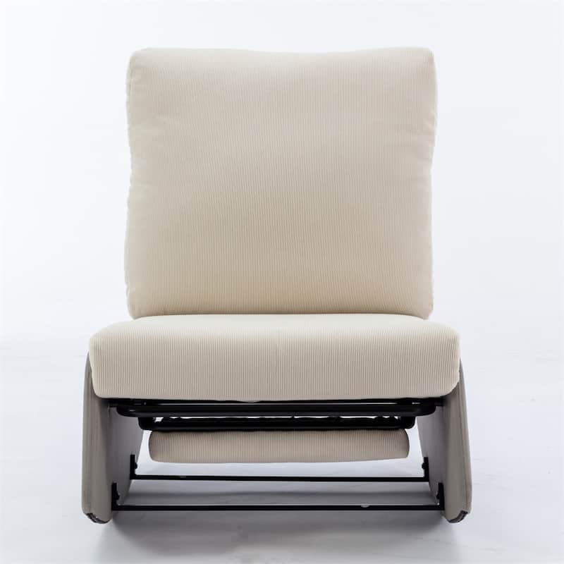 Modern Upholstered Rocking Chair Recliner w/ Footrest and Soft Padded