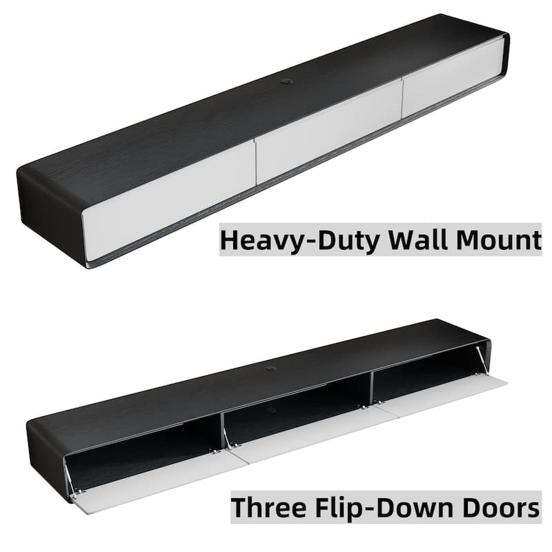 Modland 78" Modern Floating TV Stand Wall Mounted Media Control Center for Living Room - 78