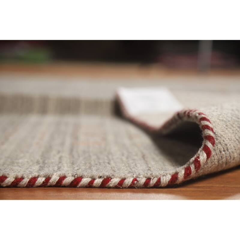 Hand Knotted Oriental 100% Wool Carpet Tribal Animal Pictorial Greys & Charcoal Gabbeh Area Rug - 9' 10'' X 8' 0''