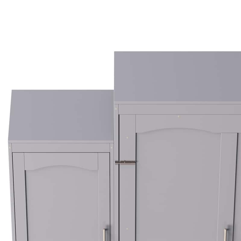 Queen Size Murphy Bed with 2 Wardrobe and Storage Shelf