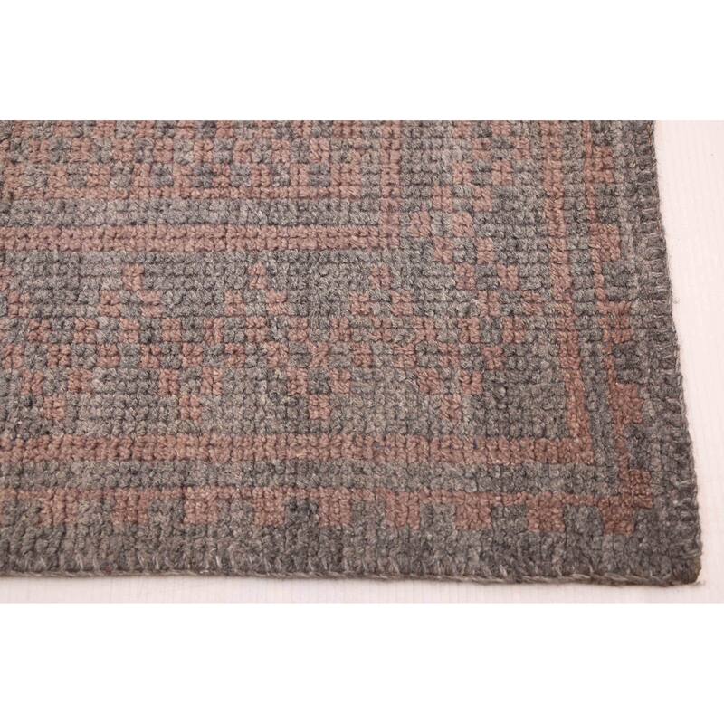 ECARPETGALLERY Hand-knotted Tangier Brown, Grey Silk, Wool Rug - 5'0 x 7'10