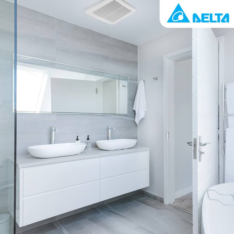 Delta Breez Bath Exhaust Fan with Adjustable High Speeds, 80 or 110 CFM, White - 8