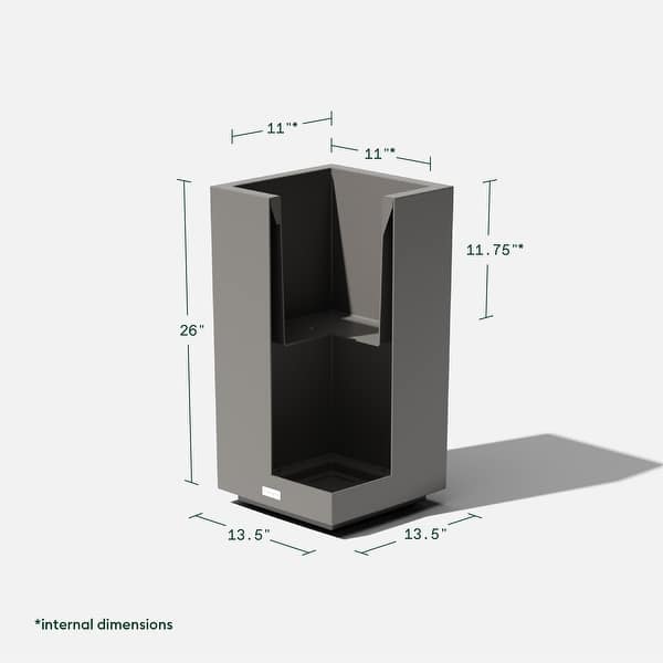 dimension image slide 5 of 6, Block Series Pedestal Planter