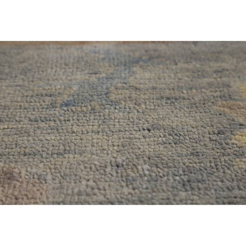 Hand Knotted Oriental 100% Wool Carpet Transitional All-Over Greys & Charcoal Oushak Area Rug - 11' 7'' X 8' 5''