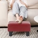 preview thumbnail 24 of 36, Adeco Small Rectangular Ottoman Modern PU Leather Footrest Stool Chair