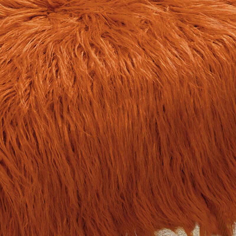 Mongolian Fauxfur Ottoman