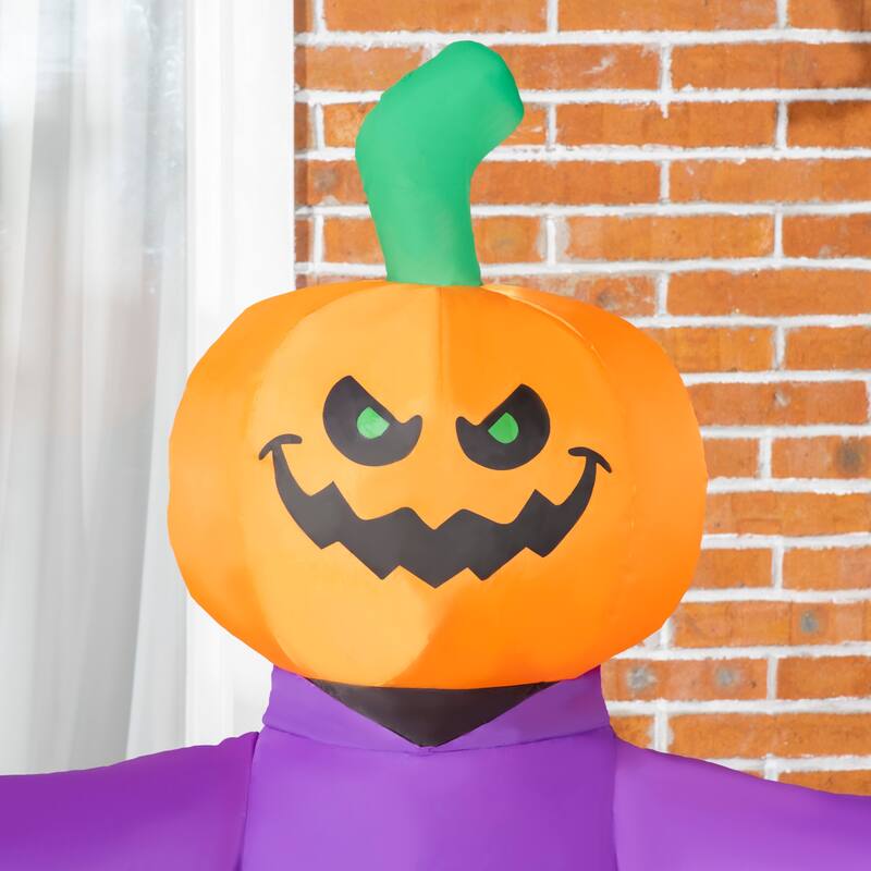 Outsunny 5 ft. Outdoor Light-Up Pumpkin Inflatable Halloween Decoration