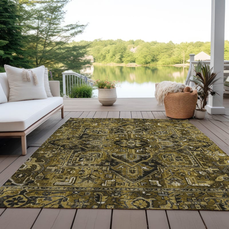 Alne Oriental Weather Resistant Classic Elegance Outdoor Rug