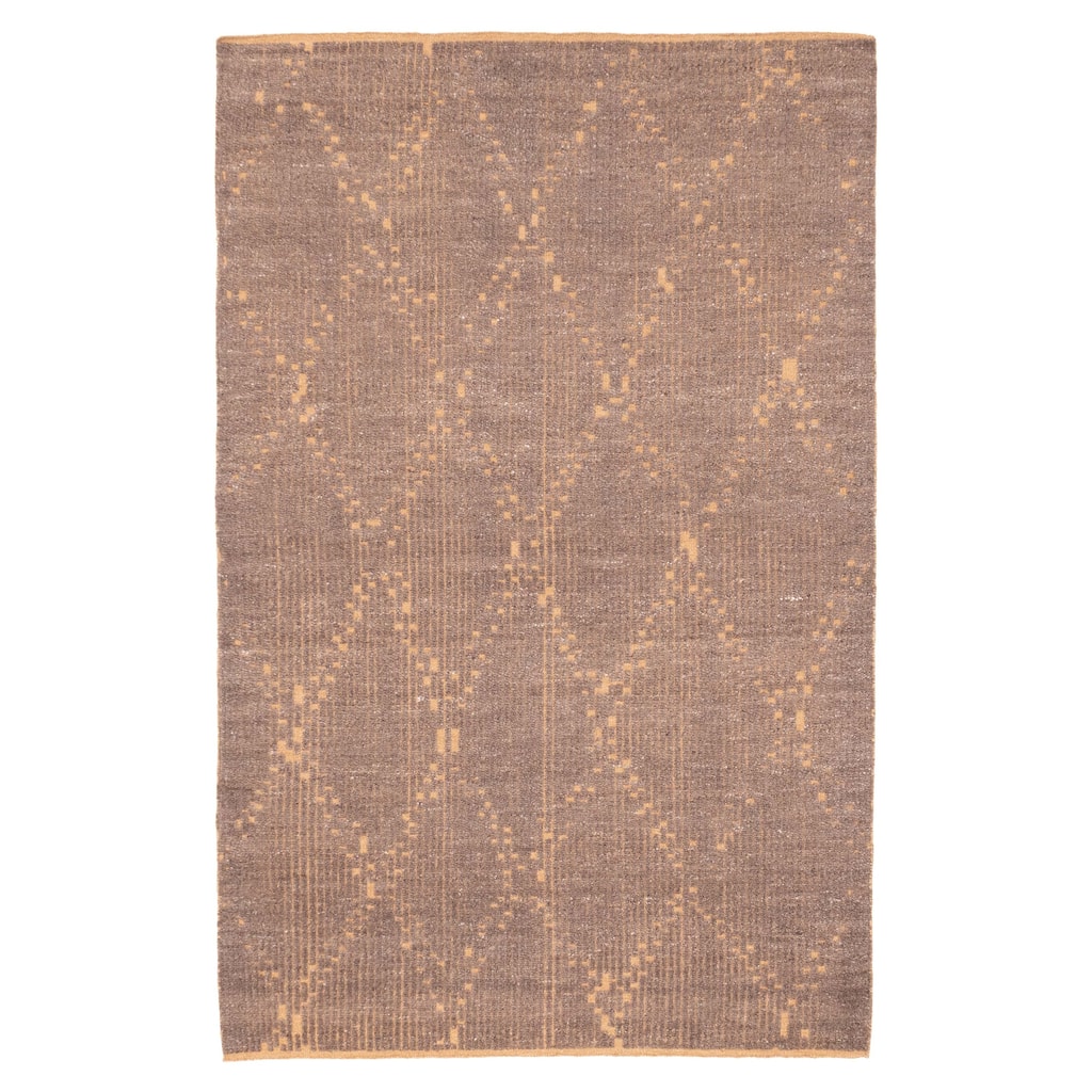 ECARPETGALLERY Hand-knotted Tangier Dark Brown Wool Rug - 5'0 x 7'11