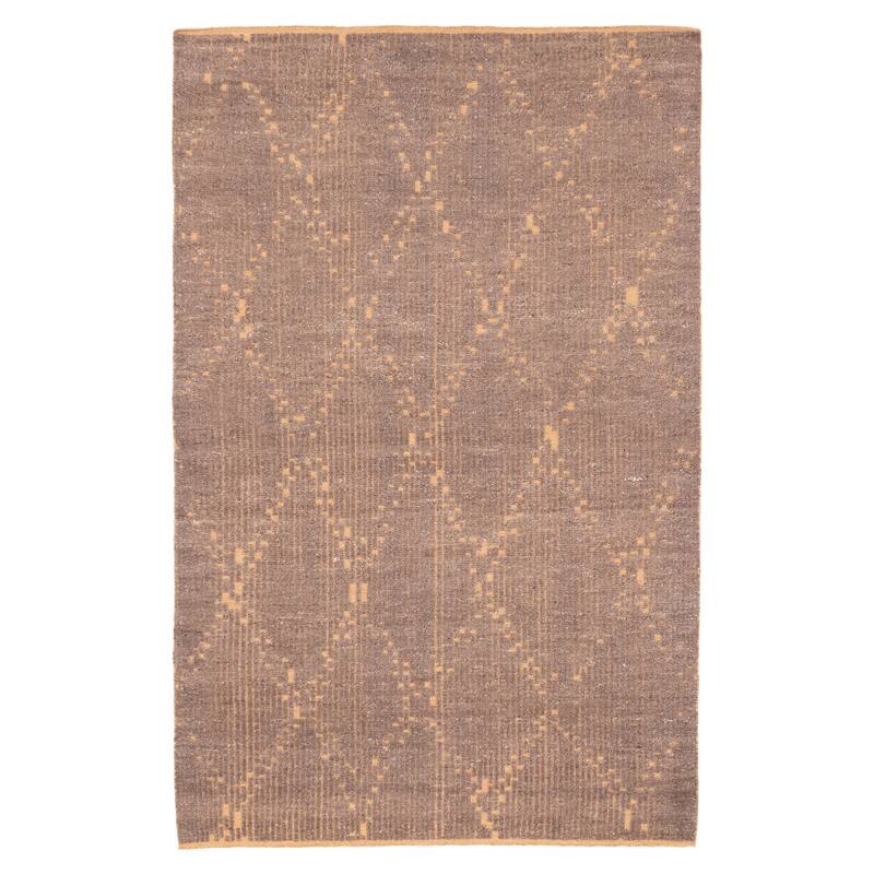 ECARPETGALLERY Hand-knotted Tangier Dark Brown Wool Rug - 5'0 x 7'11