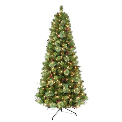 Puleo International 6.5 ft. Pre-Lit Washington Spruce Artificial Christmas Tree