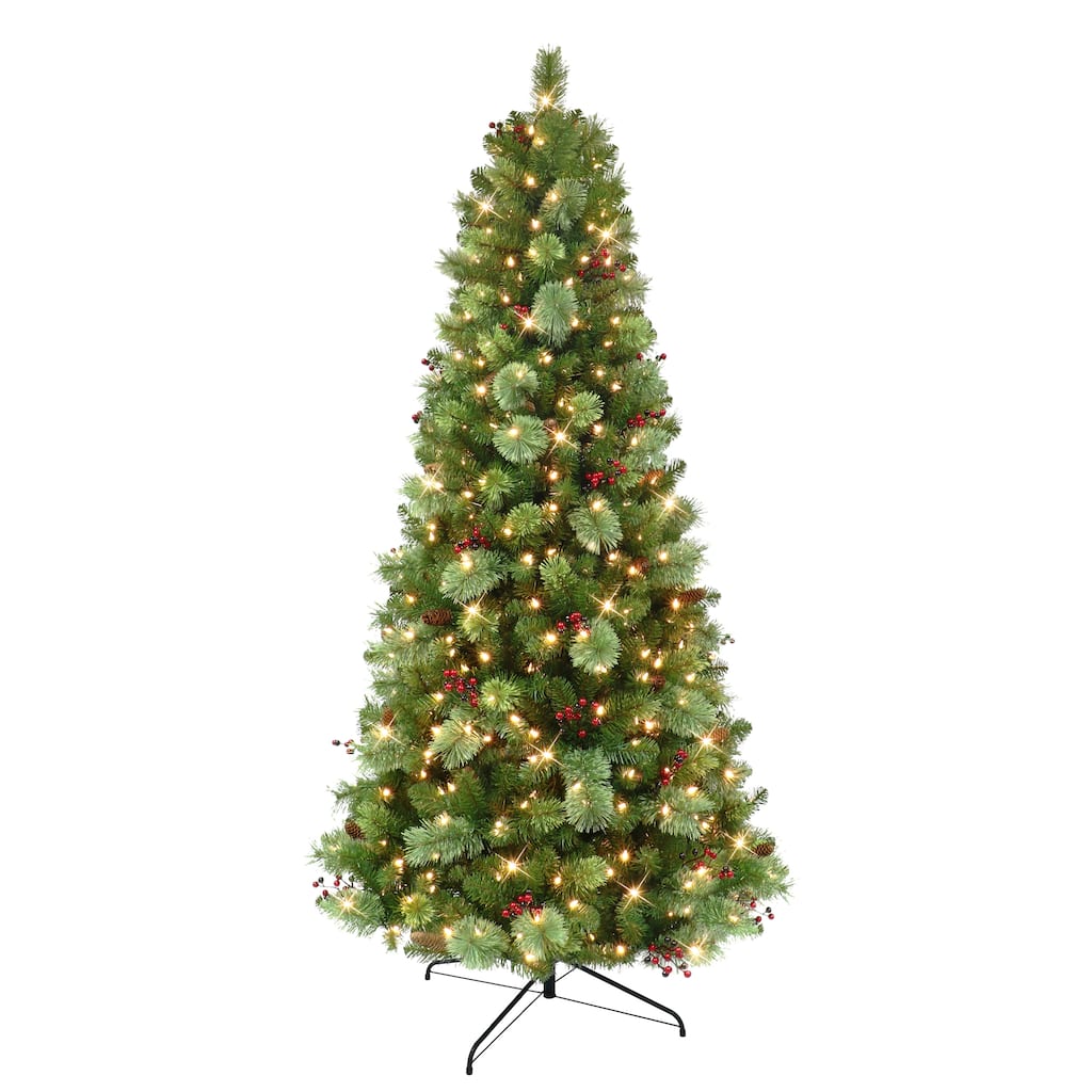 Puleo International 6.5 ft. Pre-Lit Washington Spruce Artificial Christmas Tree