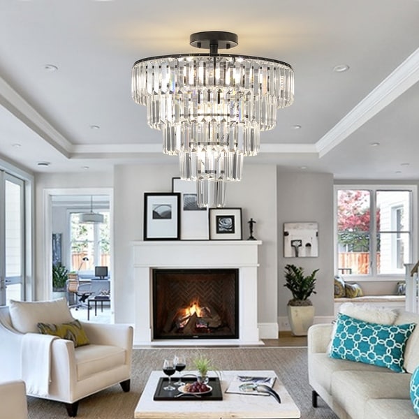Gemma crystal round chandelier top