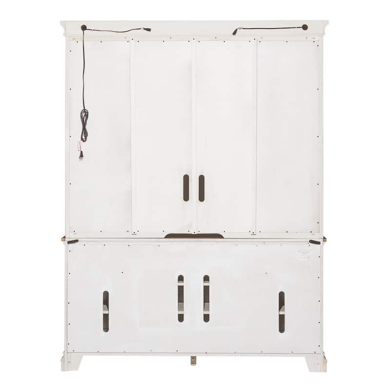 Morgan Creek Antique White Entertainment Center