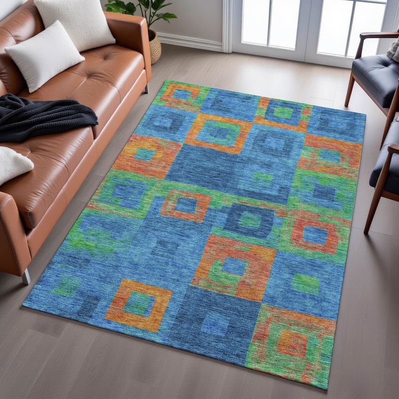Premium Washable Super Soft Blocky Contemporary Mayfield Rug