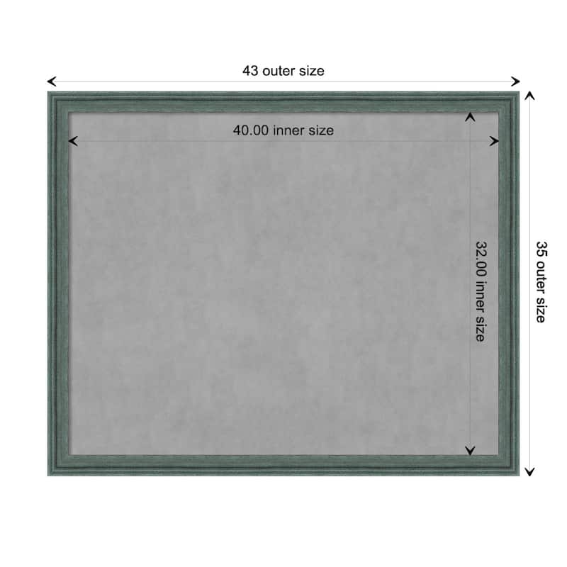 Amanti Art Upcycled Teal Grey Framed Magnetic Board - Board Size 40x32