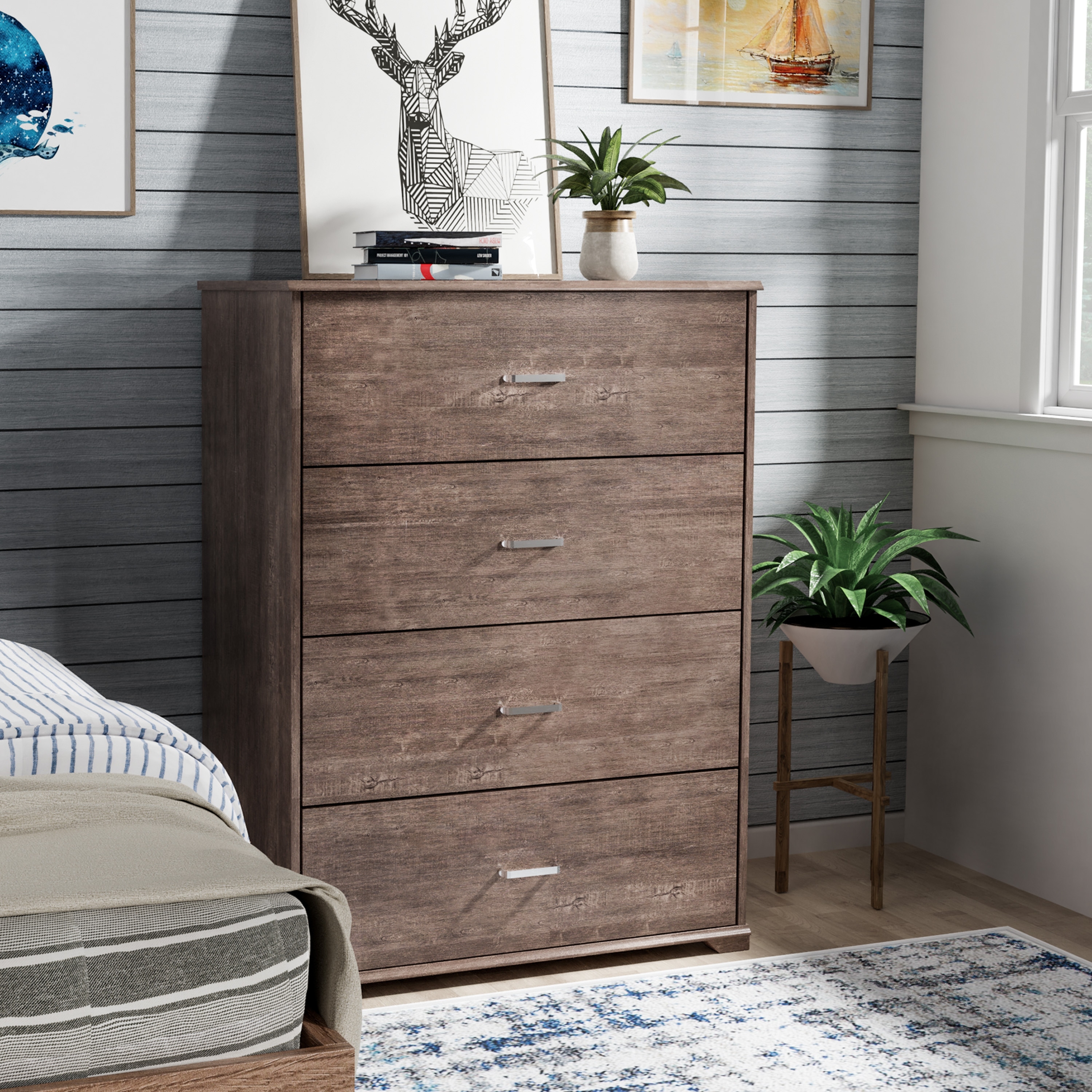 mainstays classic 4 drawer dresser rustic oak finish Mainstays Classic 4 Drawer Dresser, Rustic Oak Maldives