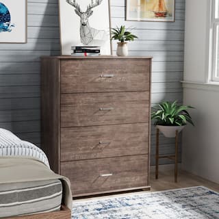 247 Shop At Home Contemporary 4-Drawer Chest with Bar Pulls