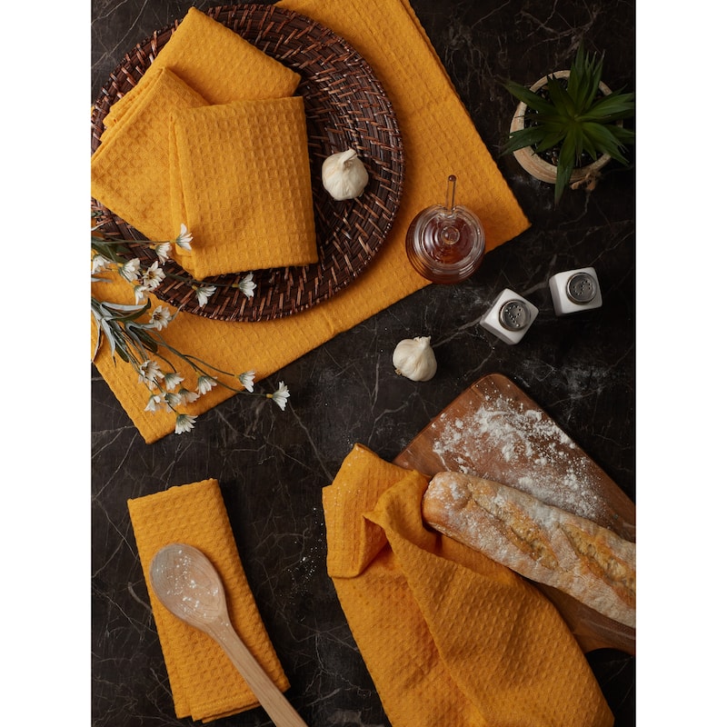 DII Black Recycled Cotton Waffle Dishtowel (Set of 6)