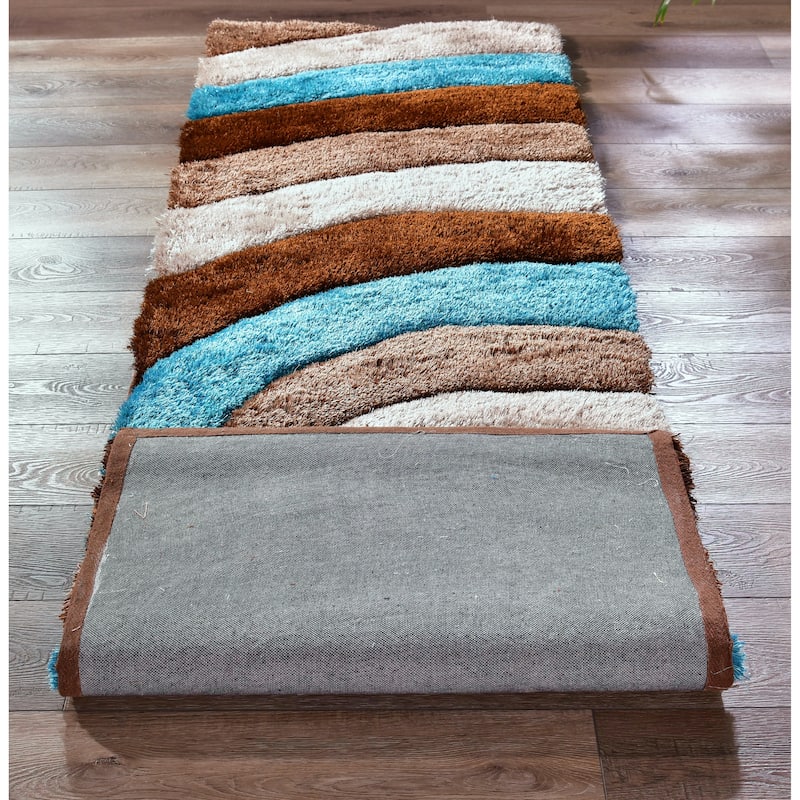 Mateos Shag Collection Swirl Area Rug