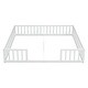 preview thumbnail 9 of 8, Double Twin Floor Bed with Guardrails and Fence , Compact Design for Safe and Sound Sleep
