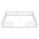 preview thumbnail 32 of 31, Double Twin Size Pine Wood Floor Bed with Fence, Guardrails, without door