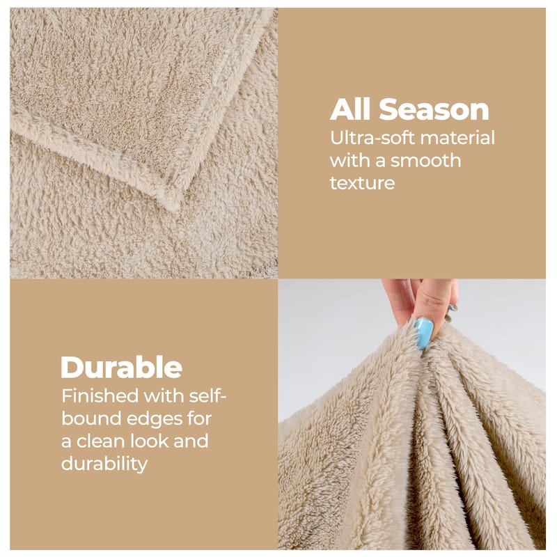 Superior Solid Fluffy Fleece Blanket, Plush and All Season