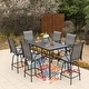 preview thumbnail 3 of 67, 7-Piece Patio Bar Stool Set Textilene Swivel Stools