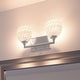 preview thumbnail 1 of 6, Luxury Crystal Bathroom Vanity Light, 6.25"H x 12.5"W, Brushed Nickel Finish, Naples Collection - 6.25" H, 12.5" W, 5.25" Dep