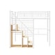 preview thumbnail 17 of 20, Twin Size Metal Bed Frame with Storage Staircase and Small Open Wardrobe, Kids Loft Bed with Metal Mesh Board