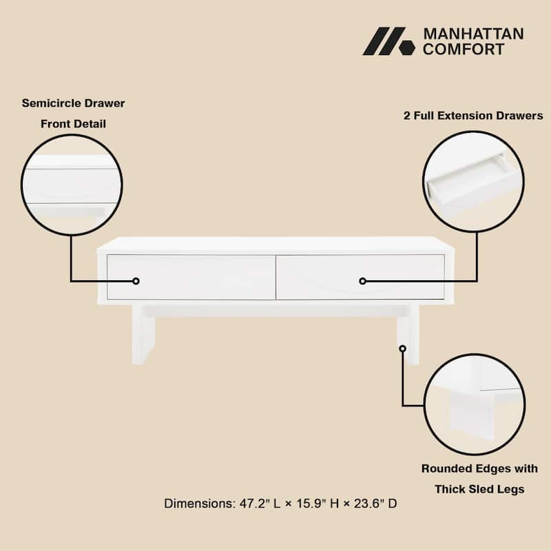 Manhattan Comfort Ella 47" Coffee Table