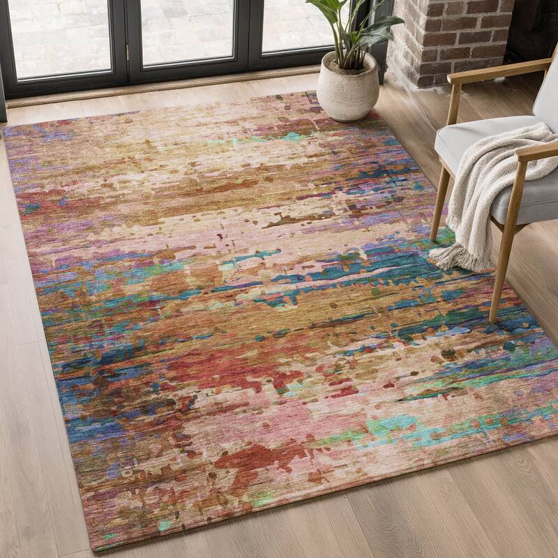 Premium Washable Super Soft Abstract Ombre Mayfield Rug - Sage - 9' x 12'