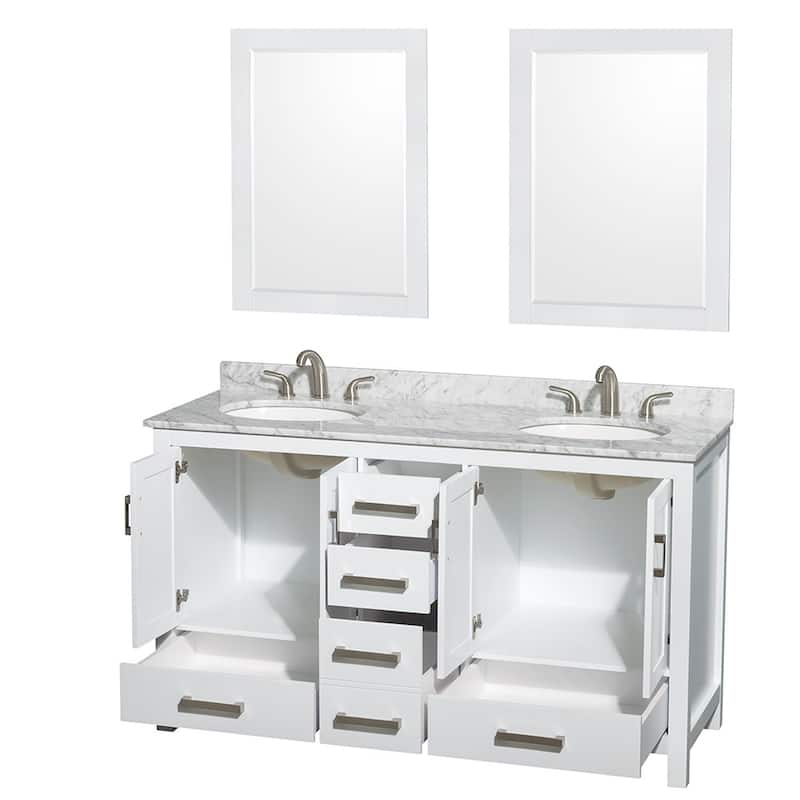 Wyndham Collection WCS141460DUNOM24 Sheffield 60" Free Standing Double