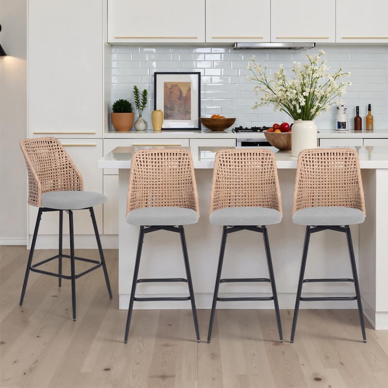 28.7"H Swivel Bar Stools/ Counter Stools with Metal Legs Set of 4 - Set of 4