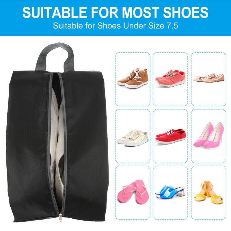 4pcs Waterproof Shoes Bags, 39.3 x 19cm Travel Shoe Organizer Bag, Multicolor - Black, Gray