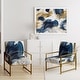 preview thumbnail 9 of 25, Designart "Abstract Pattern With Blue & Golden II" Upholstered Abstract Accent Chair and Modern Arm Chair